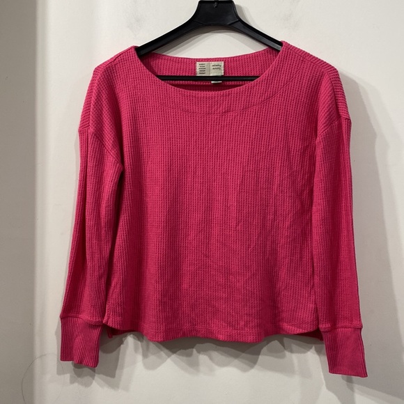 Anthropology Saturday Sunday Long Sleeve Top Oversized in Raspberry/ Pink XS - Picture 1 of 10